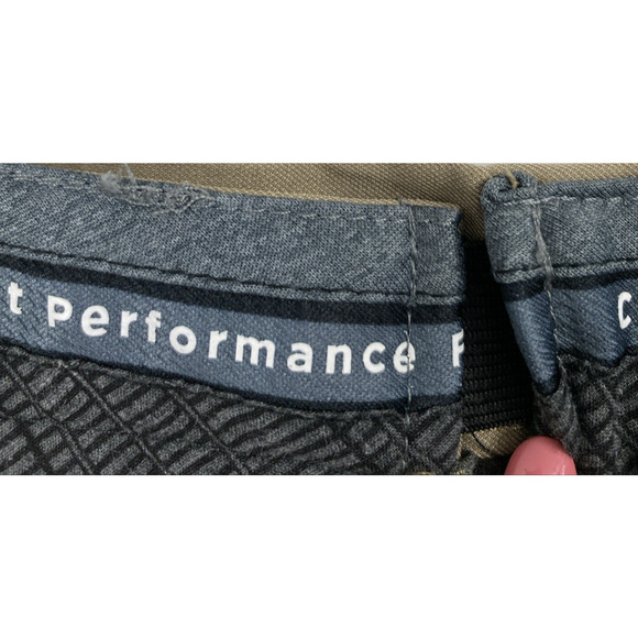 Haggar Cool‎ Right Performance Flex Pants Mens 34 x 33 Khaki Tan Dress Slacks - Picture 6 of 11